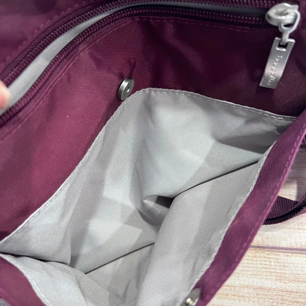 Baggallini Any Day Tote Plum Purple Nylon RFID Crossbody Travel Bag